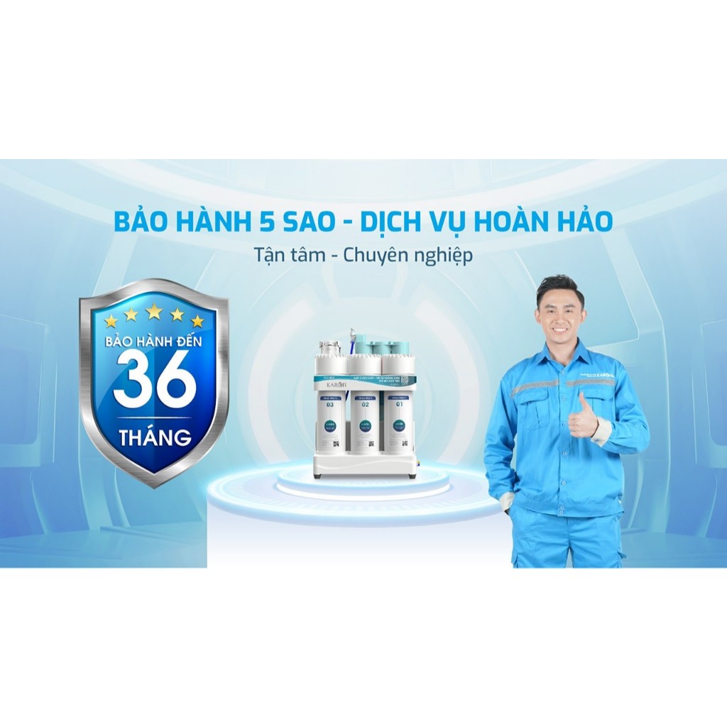 [ĐỘC QUYỀN ONLINE - TẶNG BỘ LÕI] Máy lọc nước RO để gầm Karofi KAQ-UE03 - hệ 10 lõi, Màng RO 50 GPD, Bảo hành 36 Tháng - Hàng chính hãng