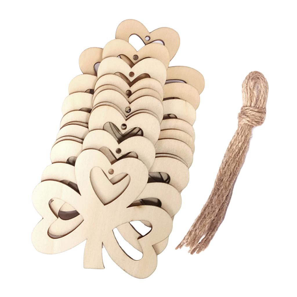 20x Hollow Wood   Slice Pieces Hanging Pendant DIY Party Home Ornaments