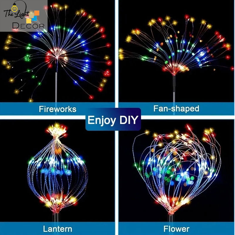 Đèn led năng lượng mặt trời DIY The Ligh Decor Trang Trí Sân Vườn, Con Đường Chống Thấm Nước Sân Bãi Cỏ 120 Led