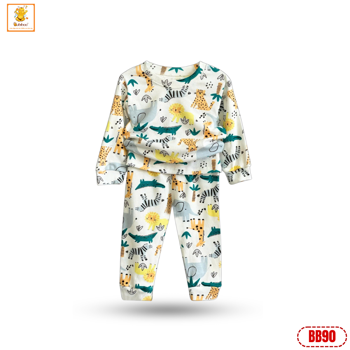 Bộ quần áo cho bé trai, bé gái BABIBOO quần áo dài tay thu đông vải cotton co dãn - BB90