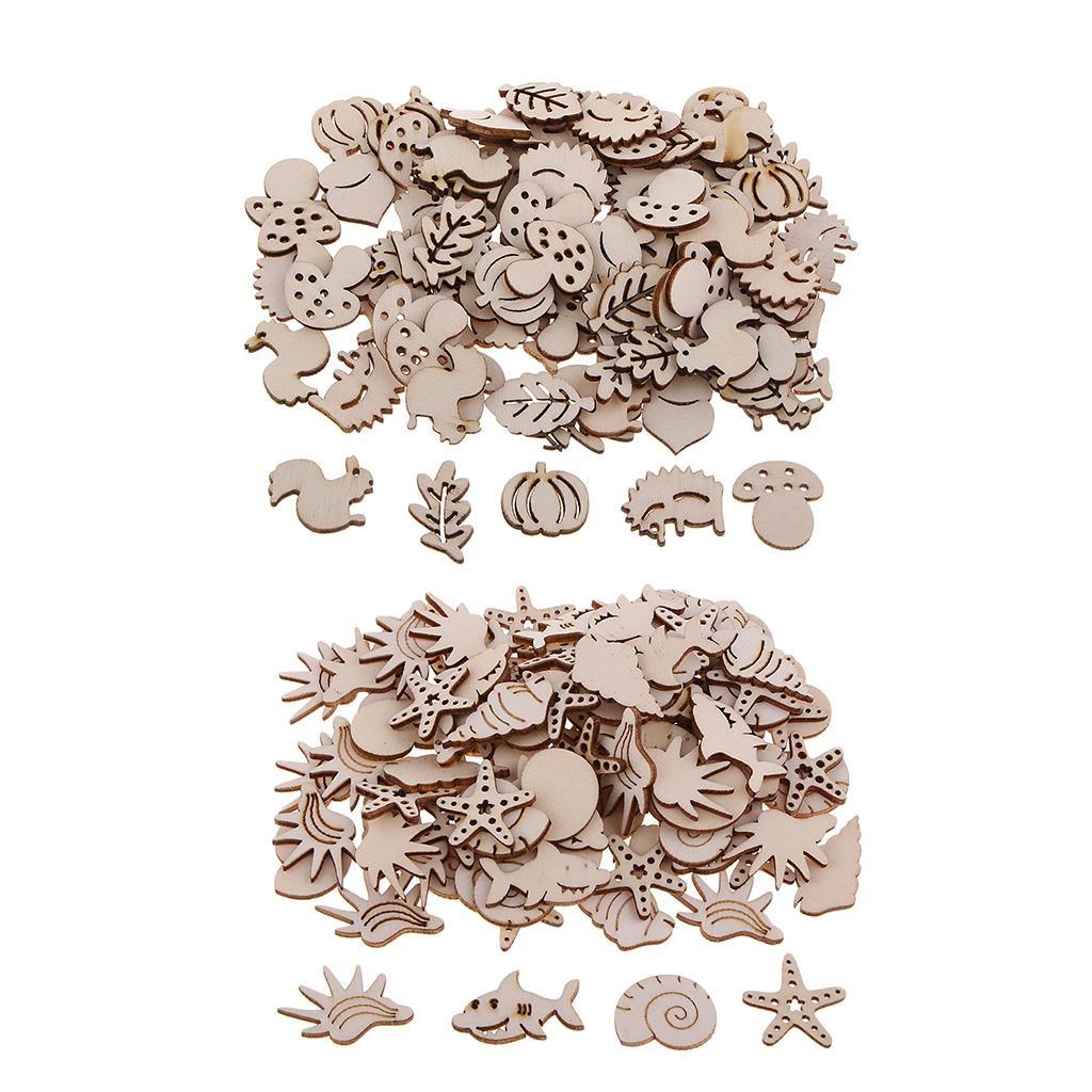 100 Wooden Embellishments Craft Unfinished Wooden Hanging DIY