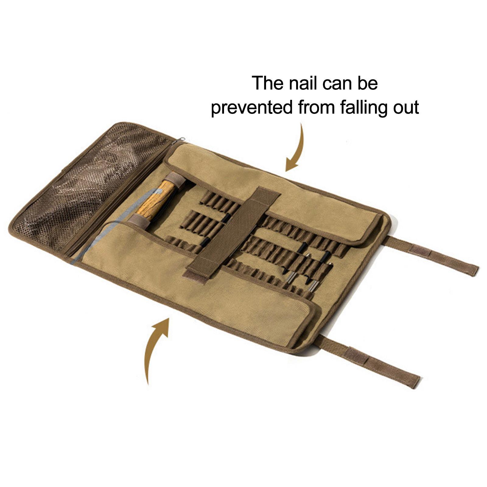 Tent Stake Bag Tent Pegs Pouch Holder Multifunctional Portable Tent Nail Hammer Bag