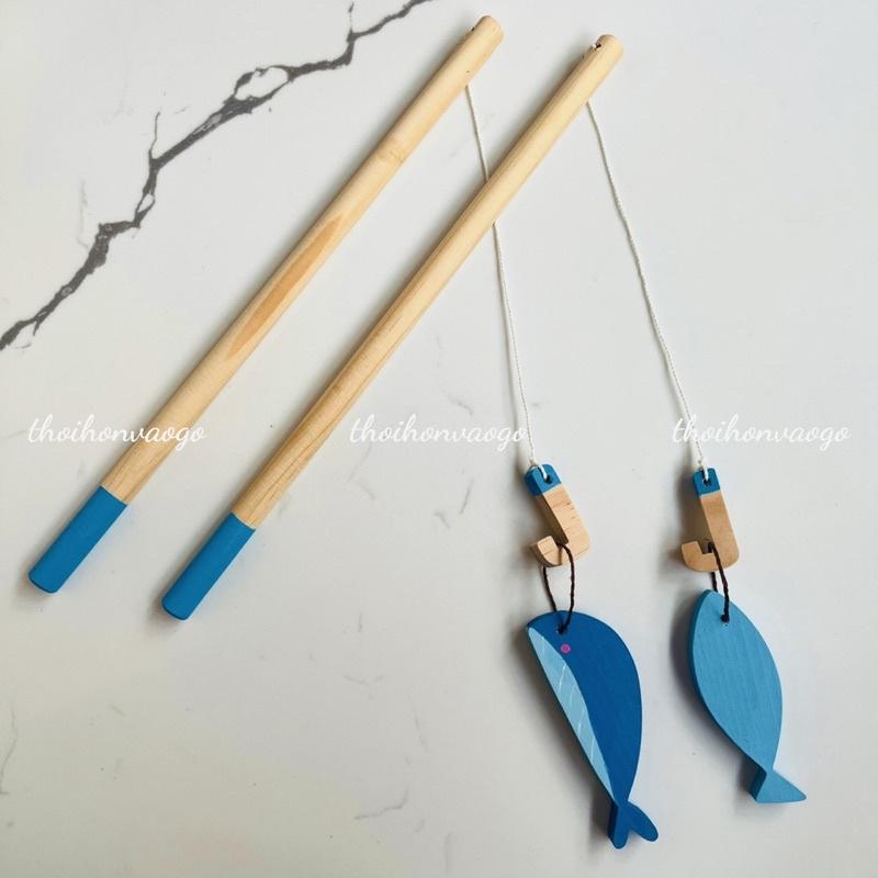 Bộ đồ chơi câu cá bằng gỗ XANH