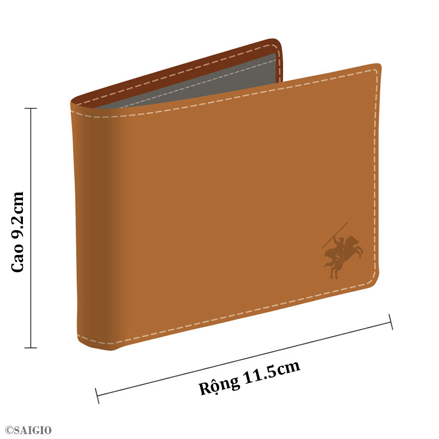 Ví Nam Cao Cấp NAPA FULL GRAIN, Da Bò Siêu Bền Bỉ, Size Trung, Thiết Kế Đơn Giản, Dáng Ngang - Gập 2, Đựng Tiền và Thẻ ATM Tiện Dụng – Hàng Chính Hãng SAIGIO