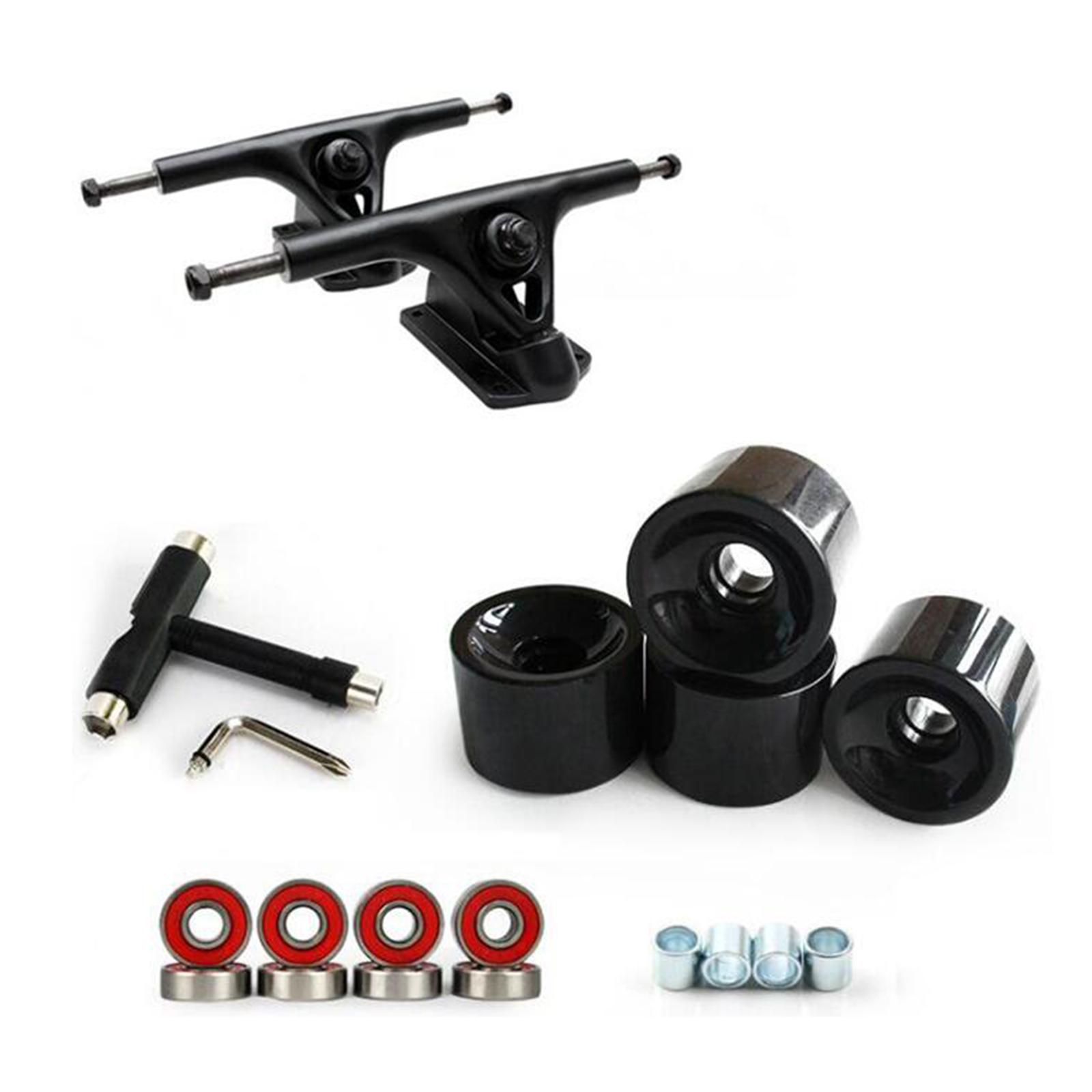 Skateboard Trucks 7'' Bearings Longboard Wheel Roller T-Tool