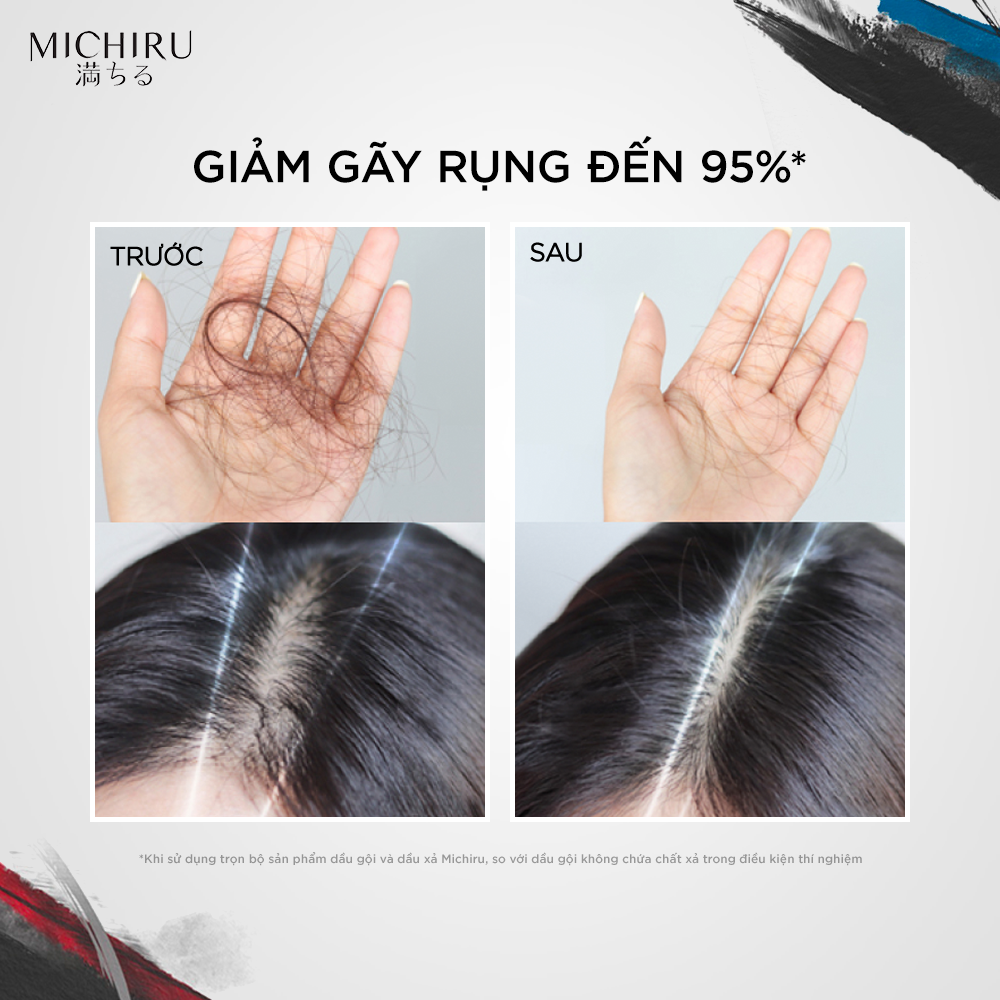 Dầu gội Michiru ngăn rụng tóc cho da đầu dầu, nội địa Nhật, dưỡng chất Fiber Repair Actives 180g