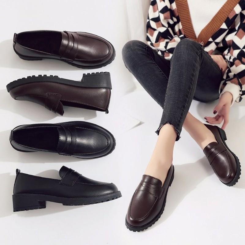 Giày loafer da mềm đế răng cưa