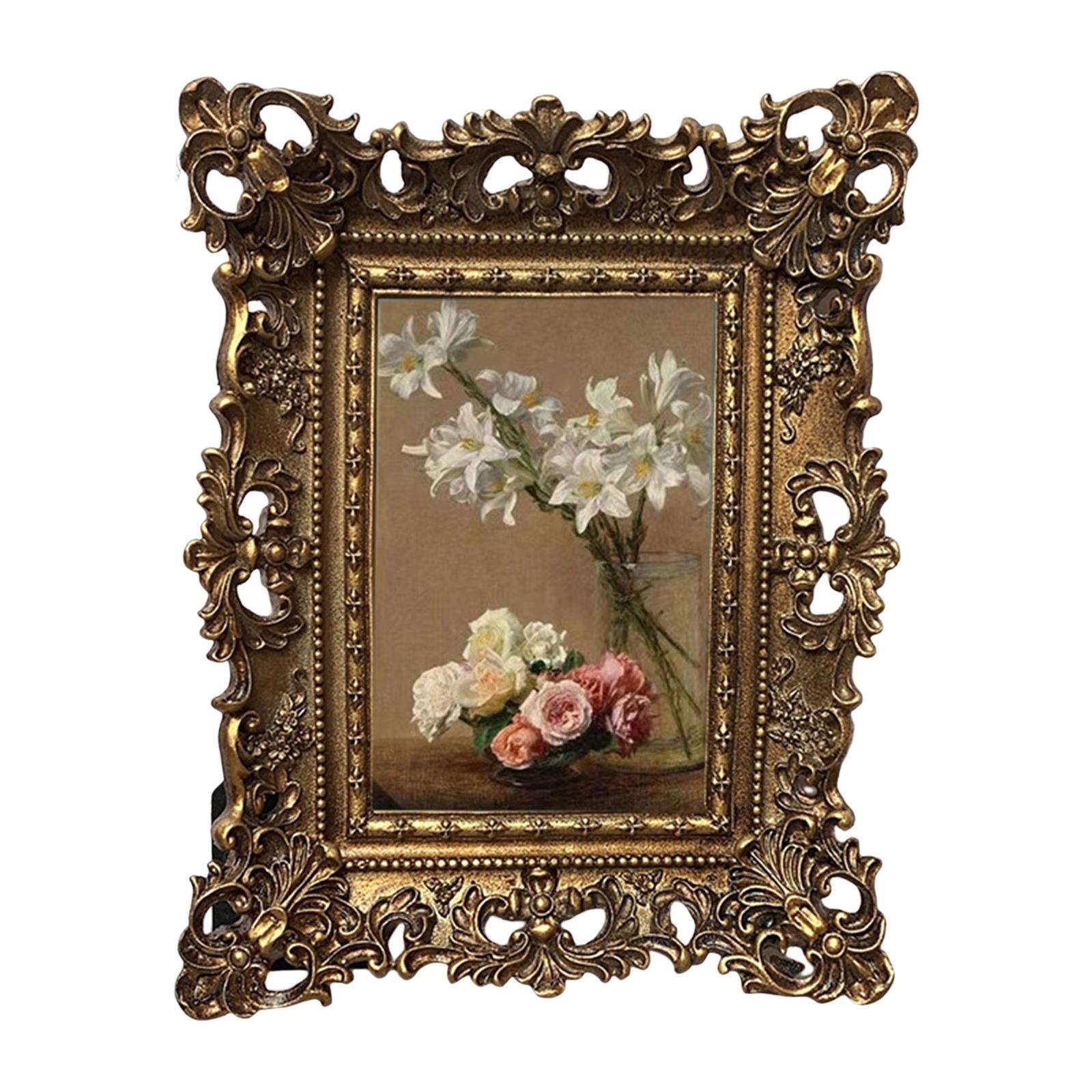 Vintage Style Resin Photo Frame Picture Display Holder Embossed Frame