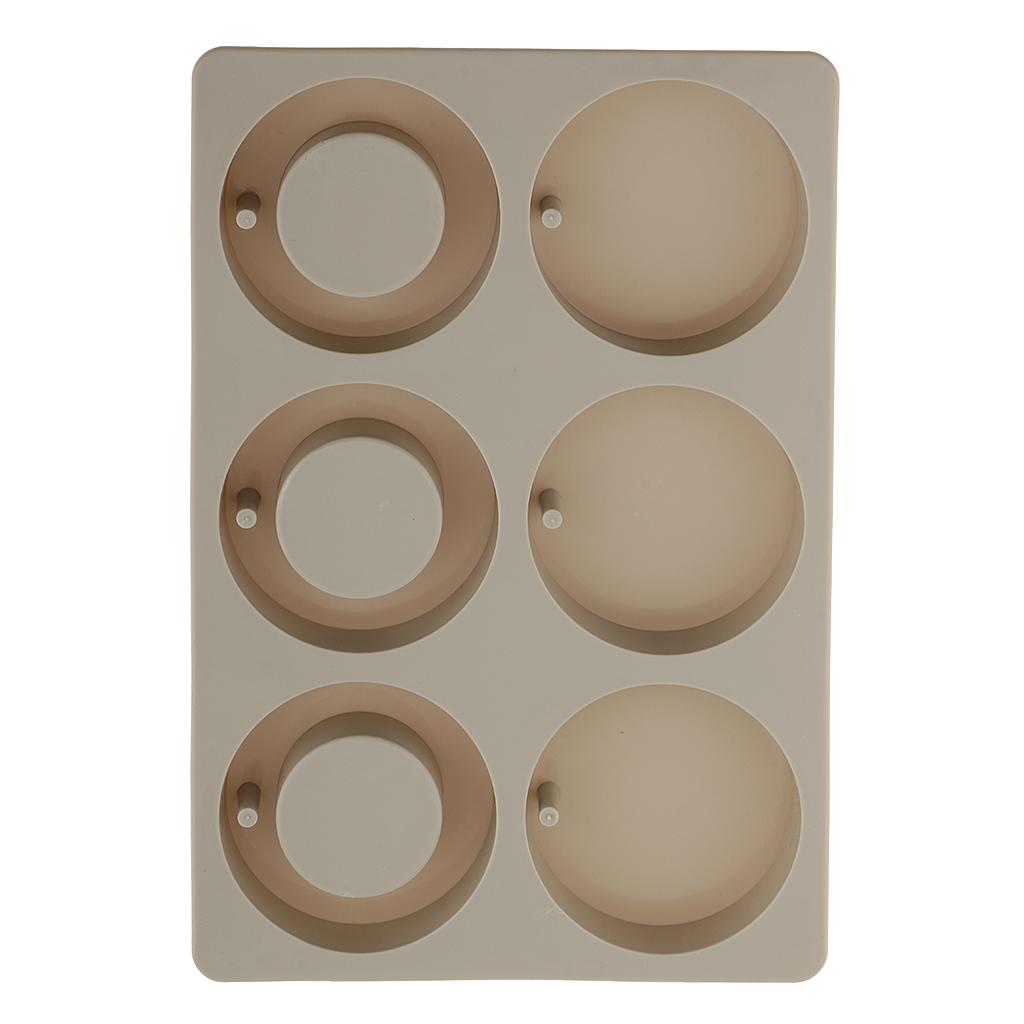 3x6Cavity Silicone Aroma Wax Tablet Mold Wax Soap Candle Mould Round