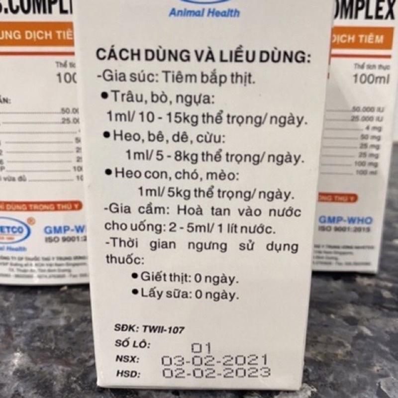 [ THÚ Y ] 1 lọ ADE B.COMPLEX 100ml dùng cho chó mèo trâu bò lợn bổ sung vitamin và kích thích thèm ăn