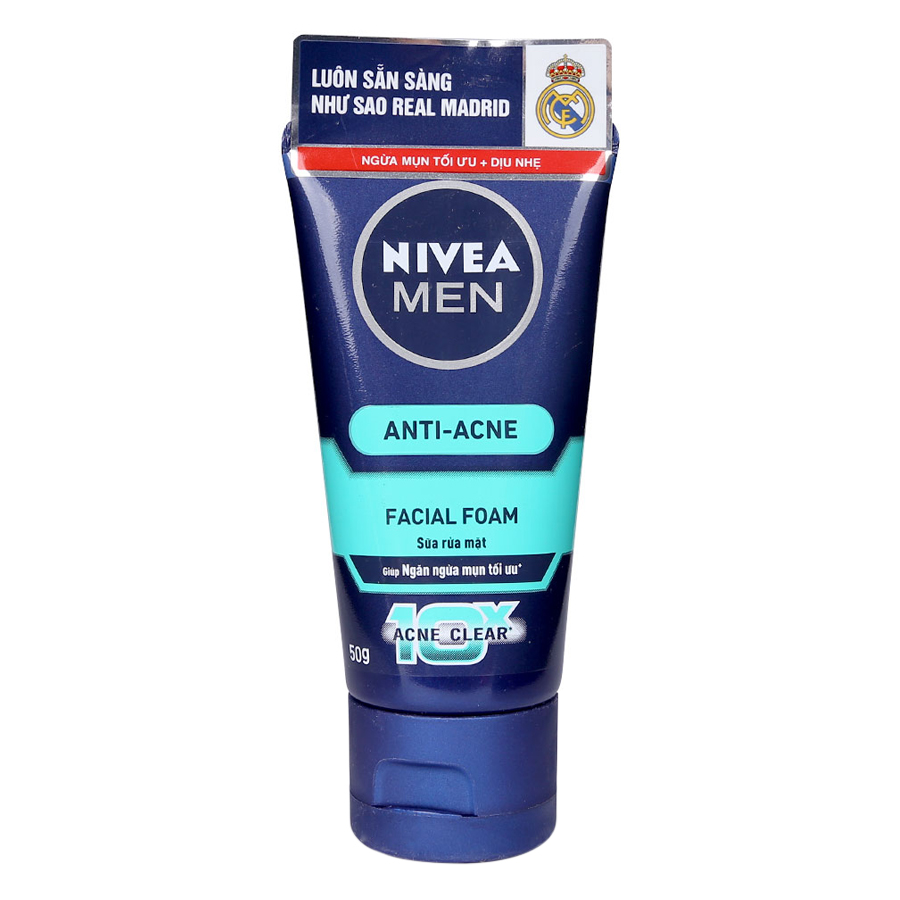 Sữa Rửa Mặt Nam Nivea Men Ngừa Mụn Tối Ưu Tuýp (50g)