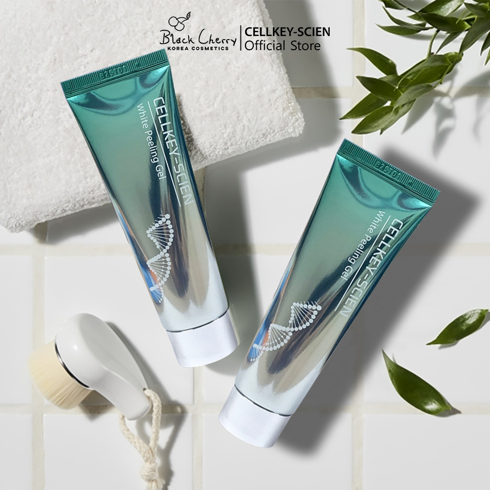 Tẩy Da Chết Mặt Tế Bào Gốc Thực Vật Lành Tính Làm Sạch Sâu Dịu Nhẹ Dưỡng Ẩm Sáng Da Cho Da Dầu Mụn Nhạy Cảm Cellkey-Scien White Peeling Gel (80ml)