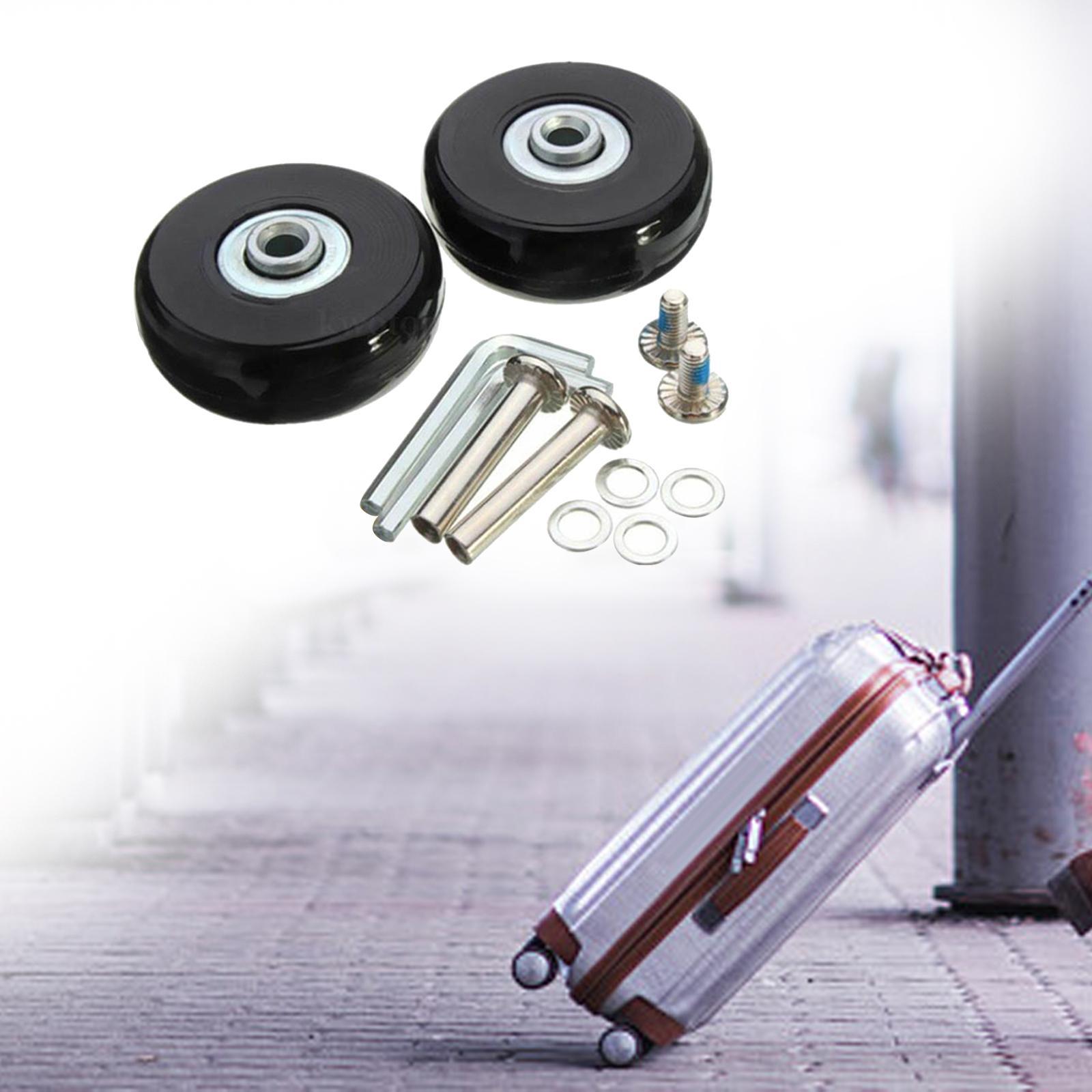 2 Pieces Luggage Suitcase Wheels Replacement Flexible Wear Resistant Bearings Repair Kits