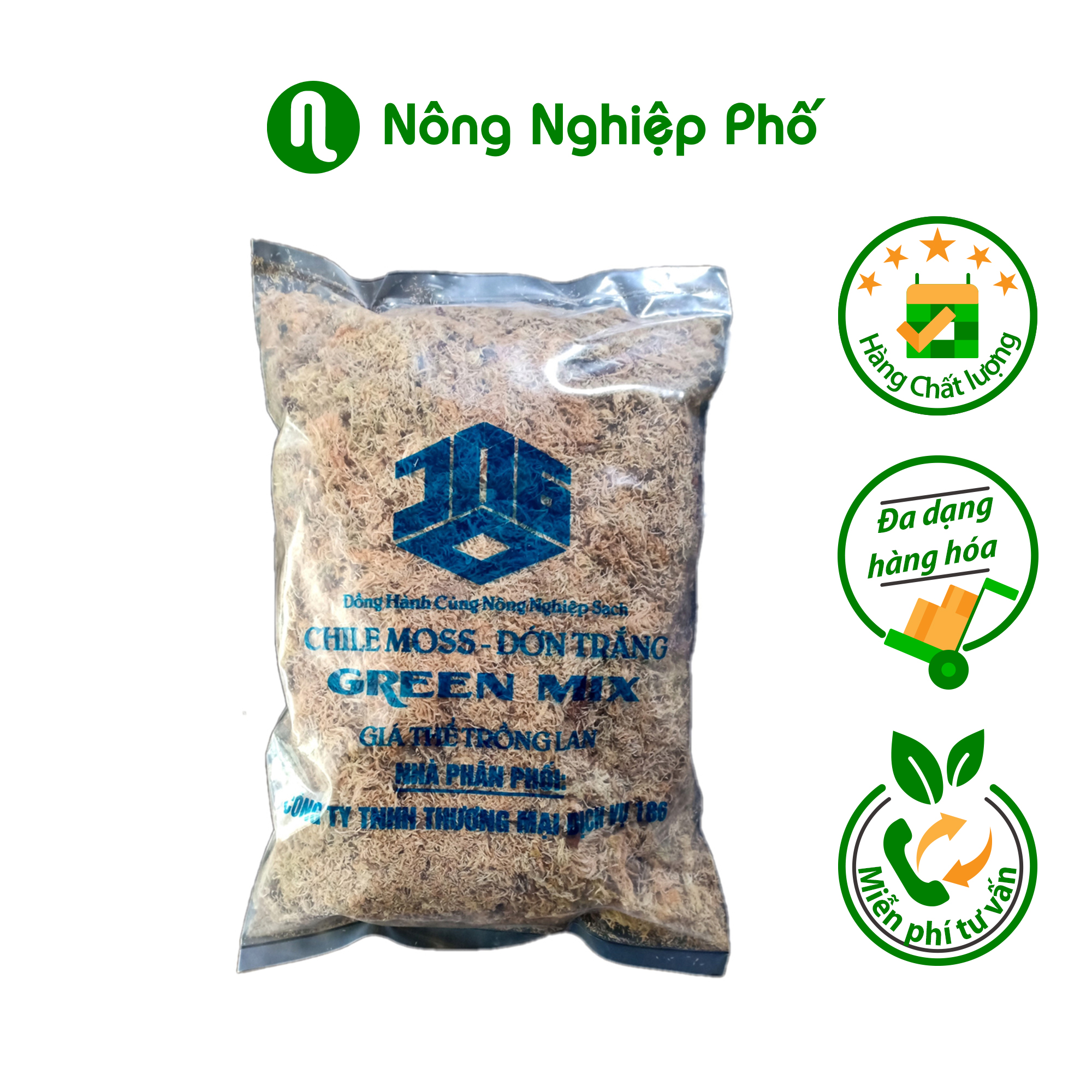 Giá thể dớn trắng trồng lan Green Mix - Túi 4 lít ~ 100gram