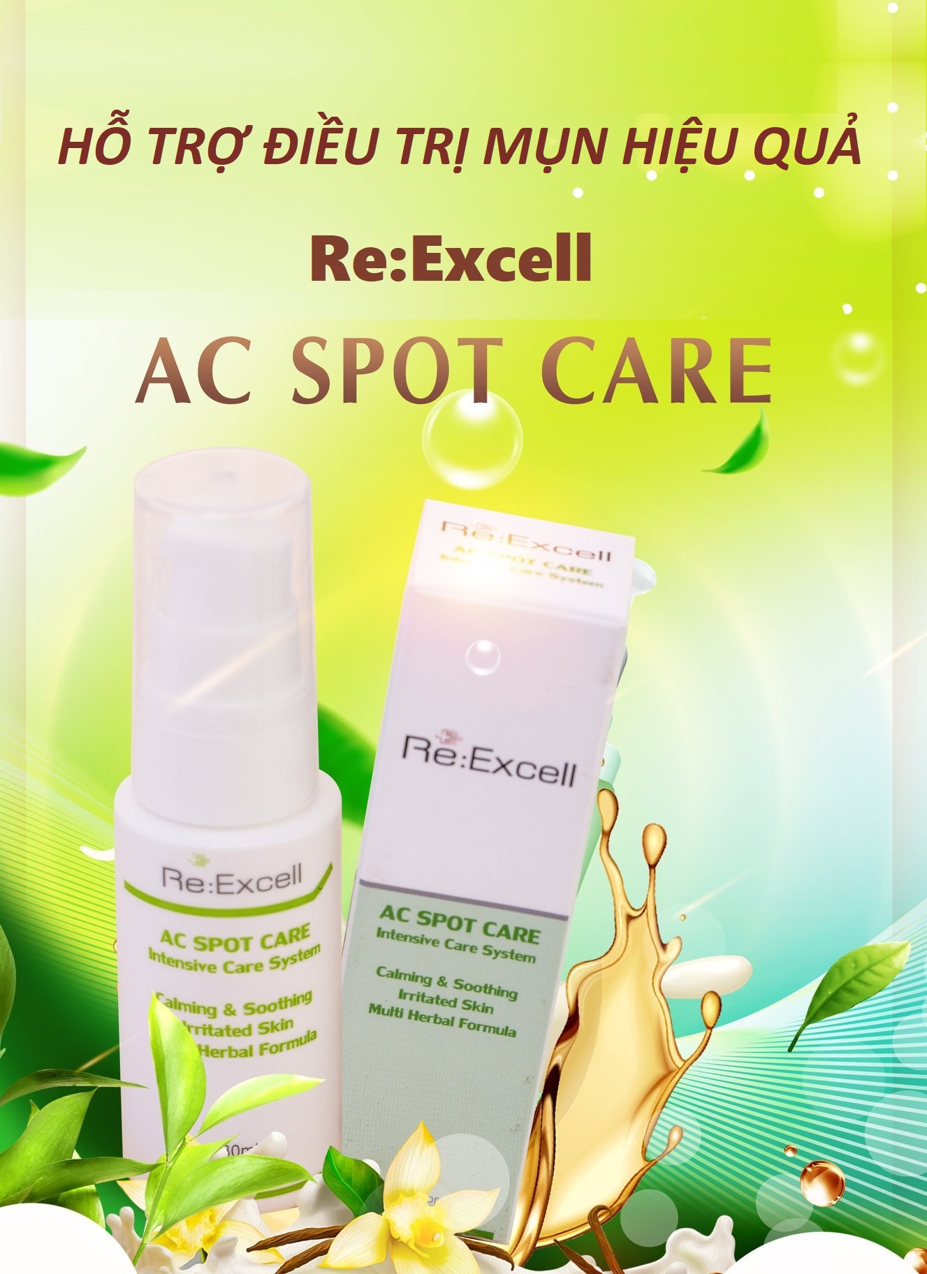 Gel hỗ trợ trị mụn Re:Excell AC Spot Care xuất xứ Hàn Quốc nhập khẩu chính ngạch và phân phối độc quyền