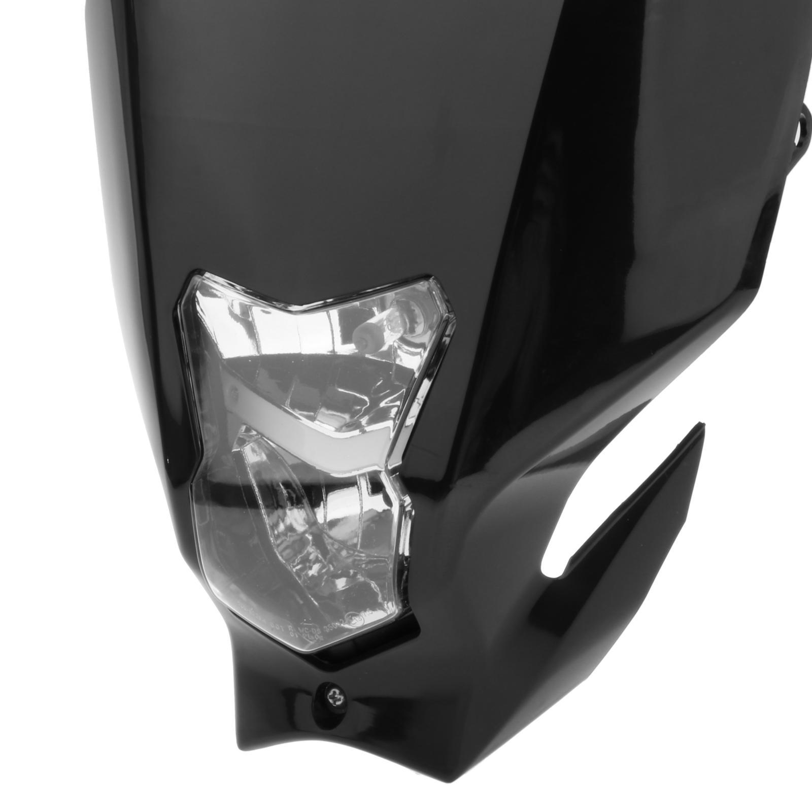 Plastic Motorcycle Headlight Fairing Head Lamp For Suzuki Motocross Black