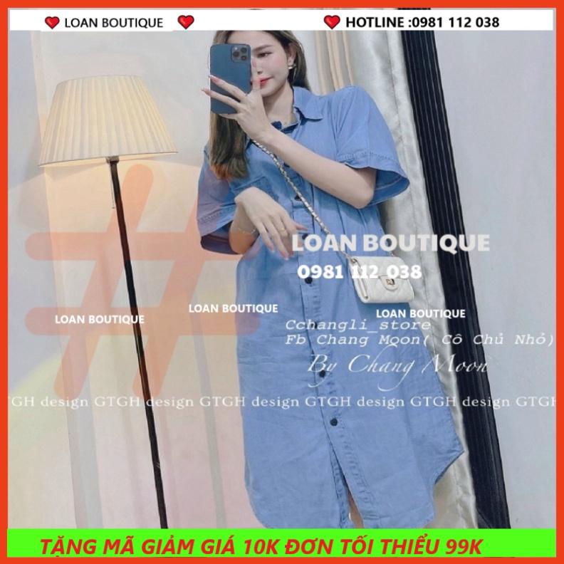 VÁY JEAN SUÔNG VẠT BẦU phom rộng basic dễ mặc -