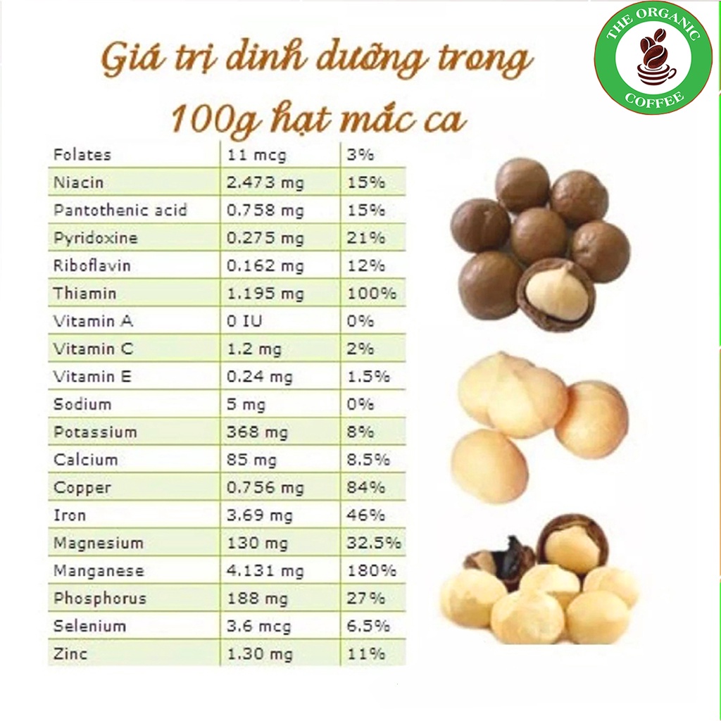 Hạt Macca Sạch Đắk Lắk, Hạt sấy nứt vỏ hạt to, nhân to sấy chín, nhân nhỏ sấy chín, không hôi dầu 500g