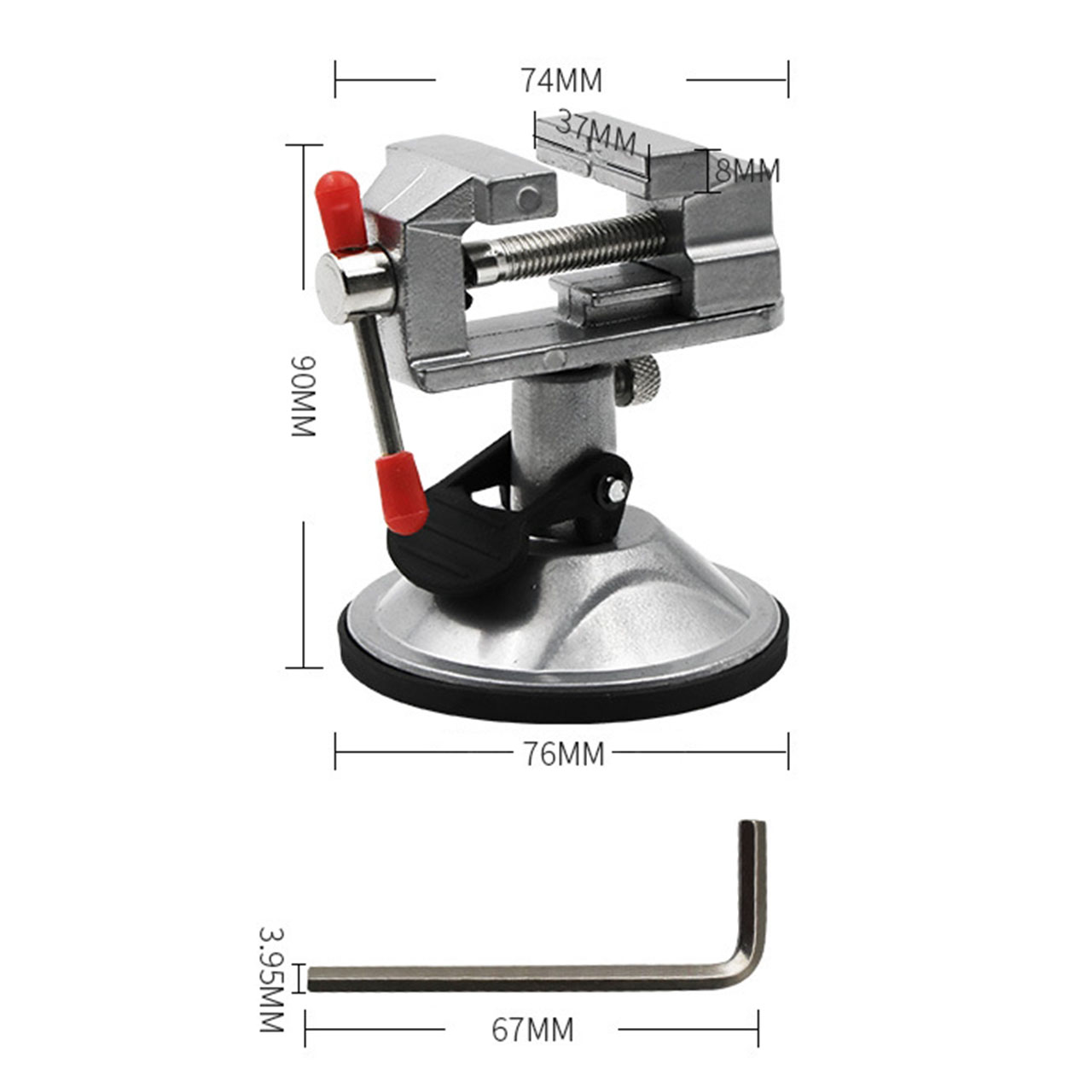 Ê tô mâm xoay hít bàn kẹp phẳng độ mở 30mm