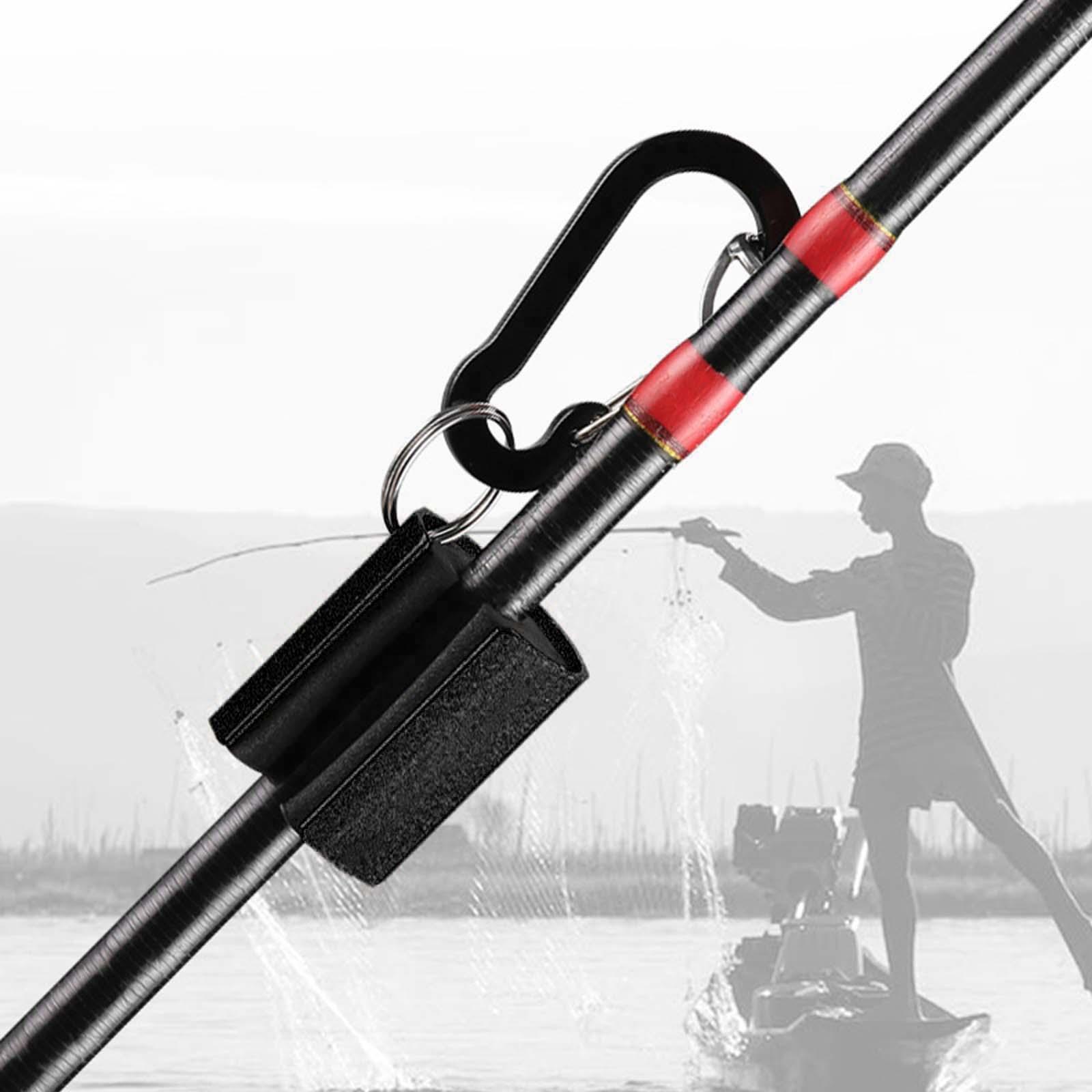 Fishing Rod Holder Portable Hanging Rod Clamp with Keychain Fishing Rod Clip