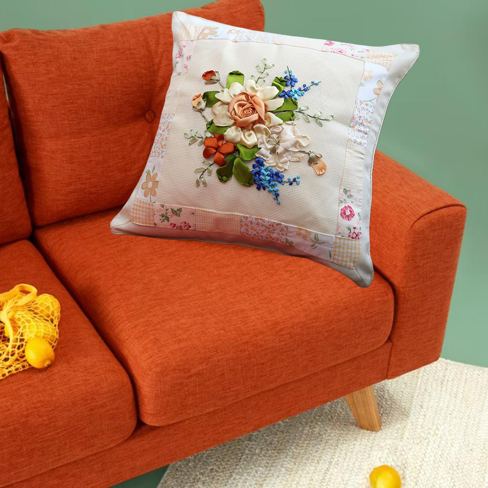 Embroidery Pillow Covers Kit Cross Stitch Kits for Sofa Sewing Supplies Bedroom Adults