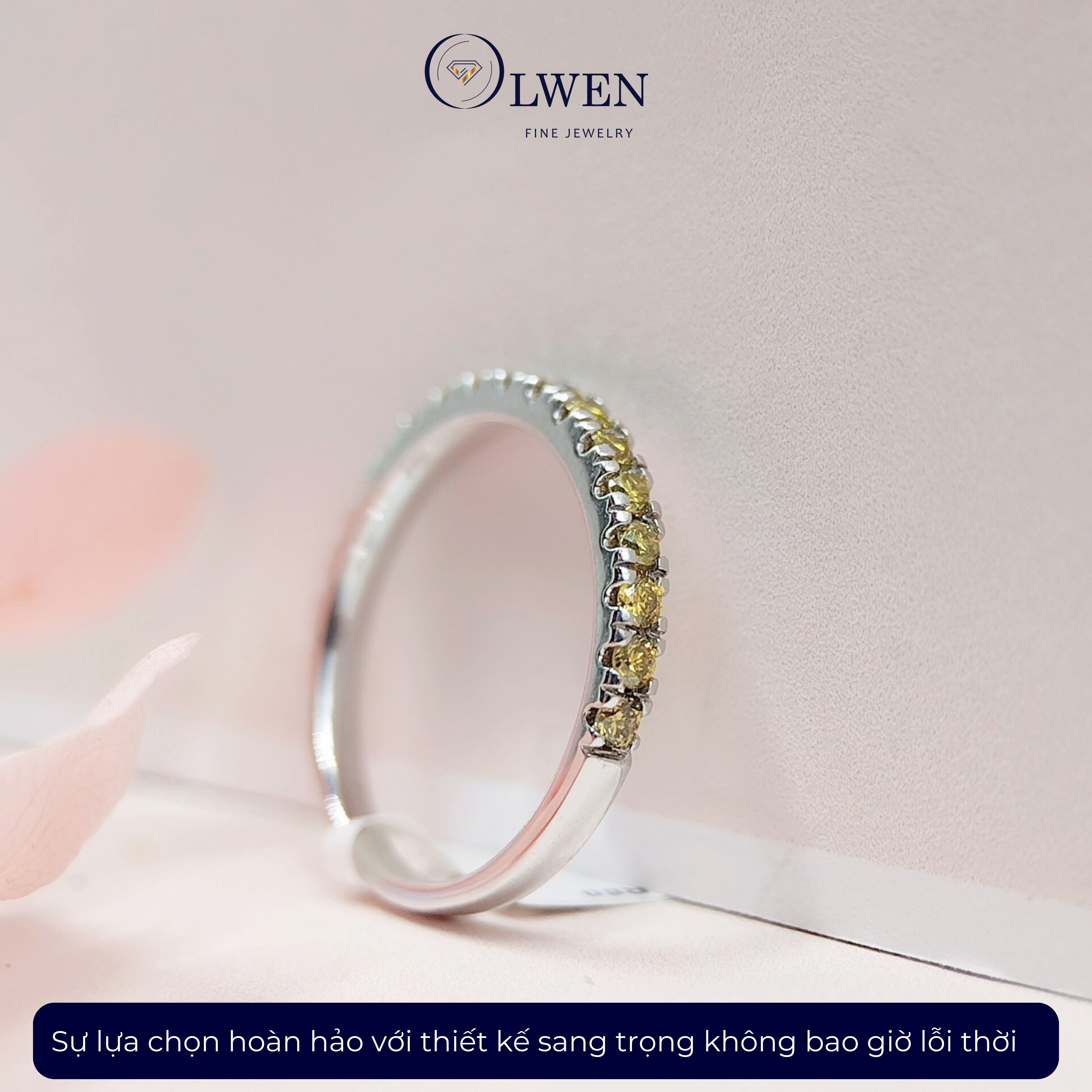 Nhẫn Kim Cương Vàng HK 14K HK Olwen HA-R000060