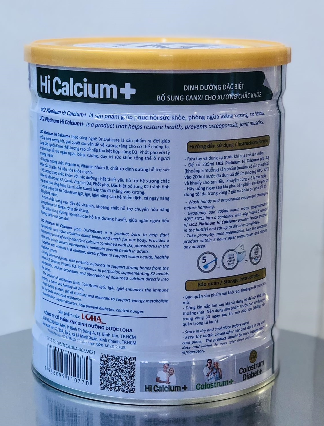 Combo 5 lon Sữa bột UC2 Platinum Hi Calcium+ lon 800g (bổ sung sữa non 24h và bột tổ yến)