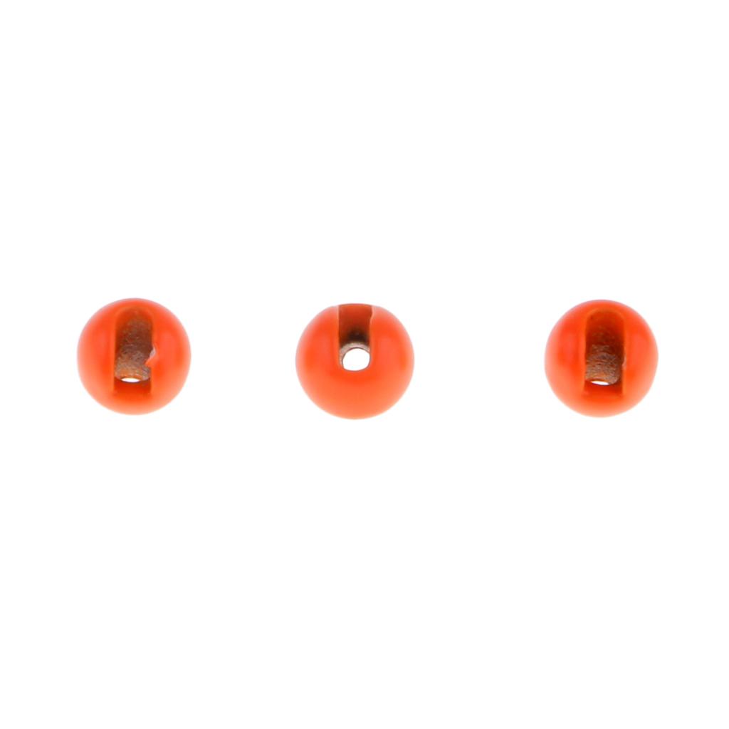 75pcs Tungsten Slotted Fly Tying Beads Nymph Head Eyes Round Ball Beads 2.8mm