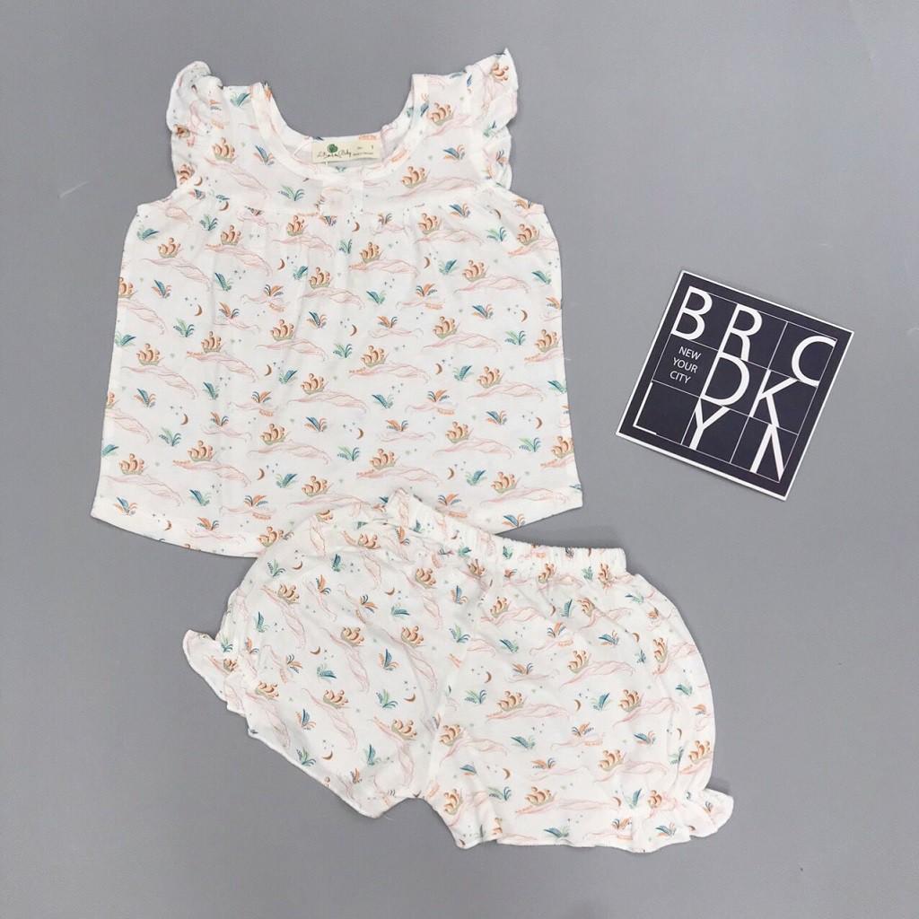 Bộ Thun Bé Gái Cánh Tiên, Size 1-5, Hàng Made In Vn, Chất Cotton Mềm Mát, Quần Nhún Điệu, Dễ Thương