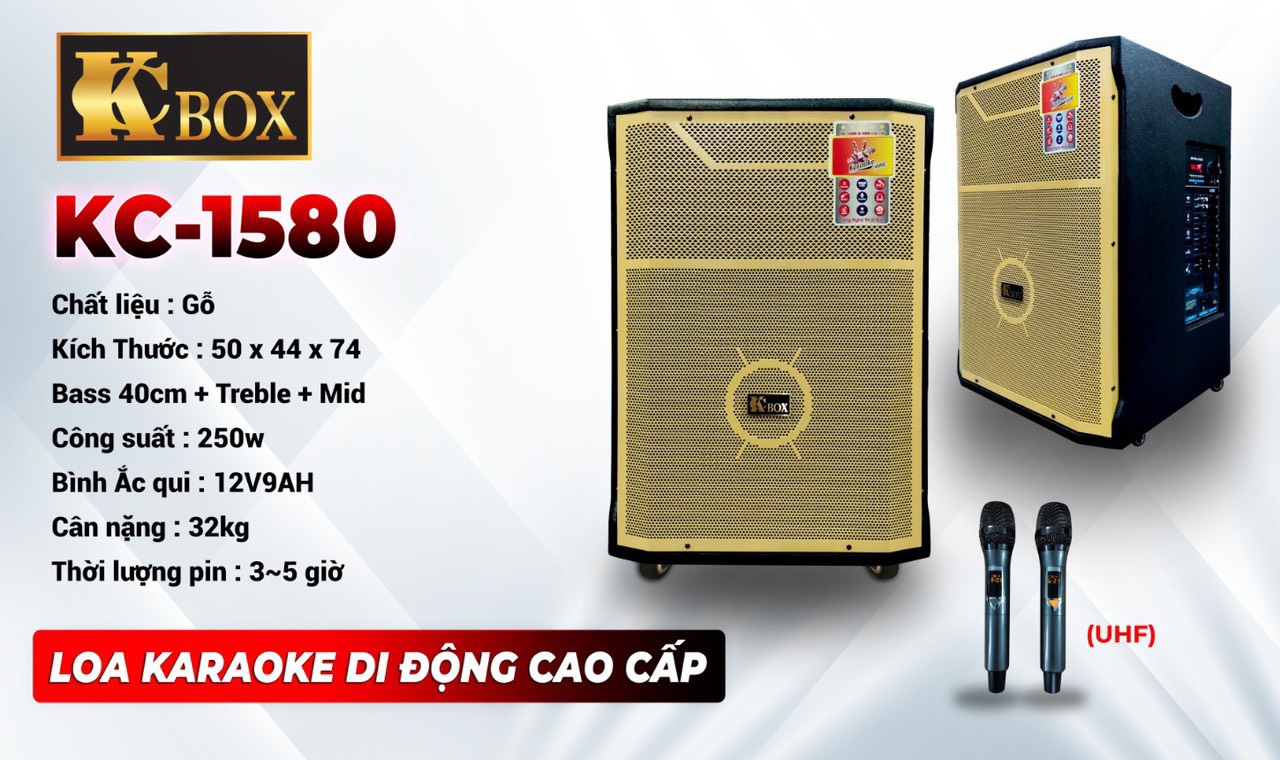 Loa kéo KCBOX KC-1580 - 4 Tấc - 3 đường tiếng