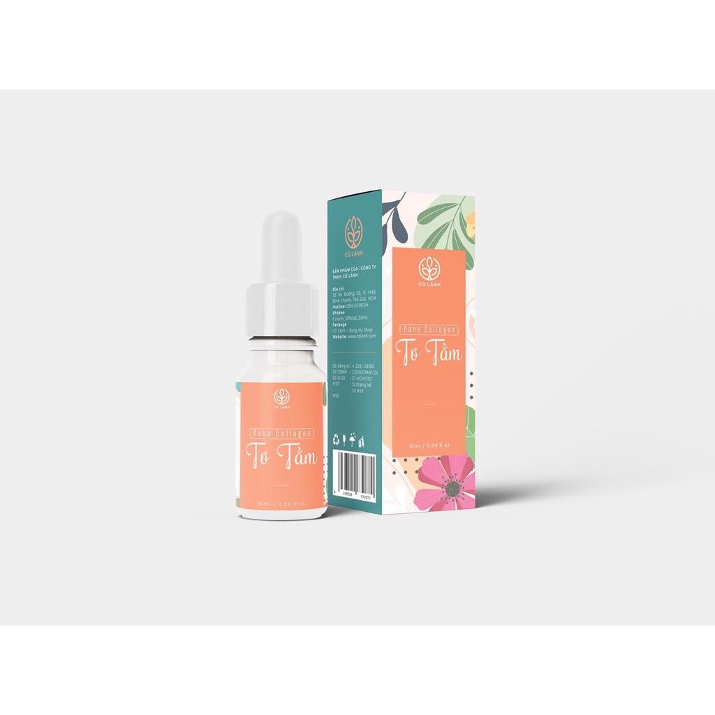 Serum Nano Collagen Tơ Tằm Cỏ Lành 10ml - làm mờ các vết thâm, nám, tăng sinh colllagen cho da