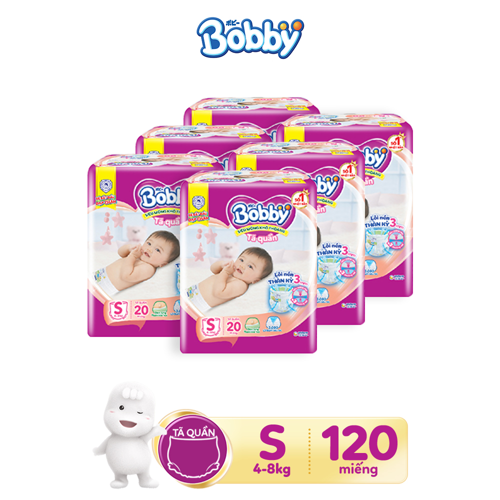 Combo 6 Tã quần Bobby Pants S20 dành cho bé 4 - 8kg