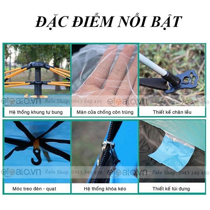 Lều cắm trại dã ngoại picnic phượt vải dù tự bung có lưới chống muỗi cao cấp - OTOALO