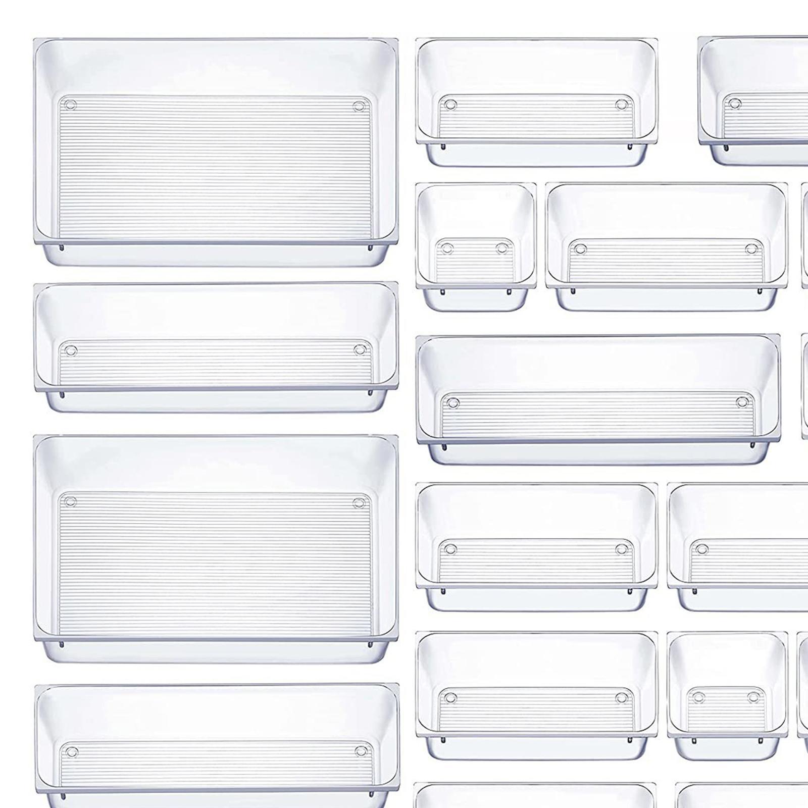 Drawer Organizer with Non Slip Silicone Pads Drawer Organizers Set for Kitchen Utensils