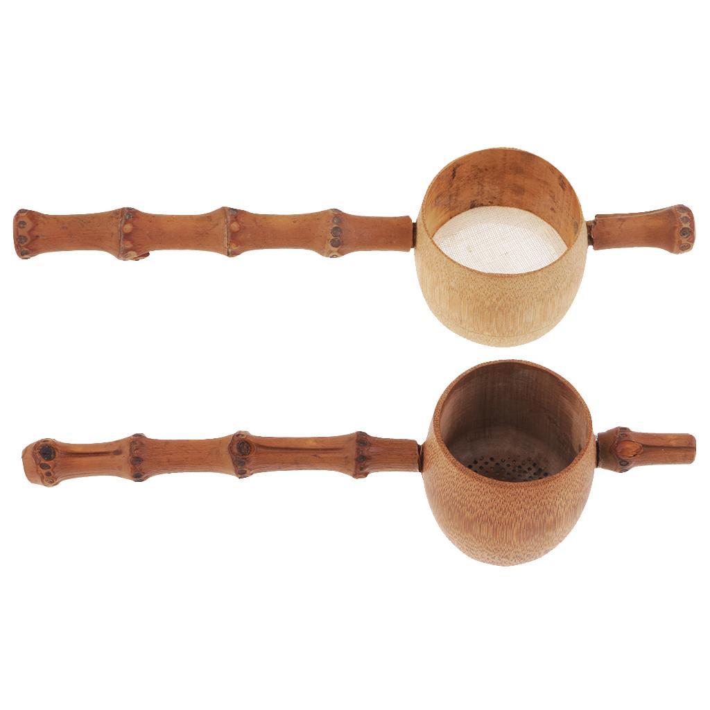 2-3pack Bamboo Tea Strainer Infuser Tea Filter Mesh Spoon Loose Tea Leaf Tea Set