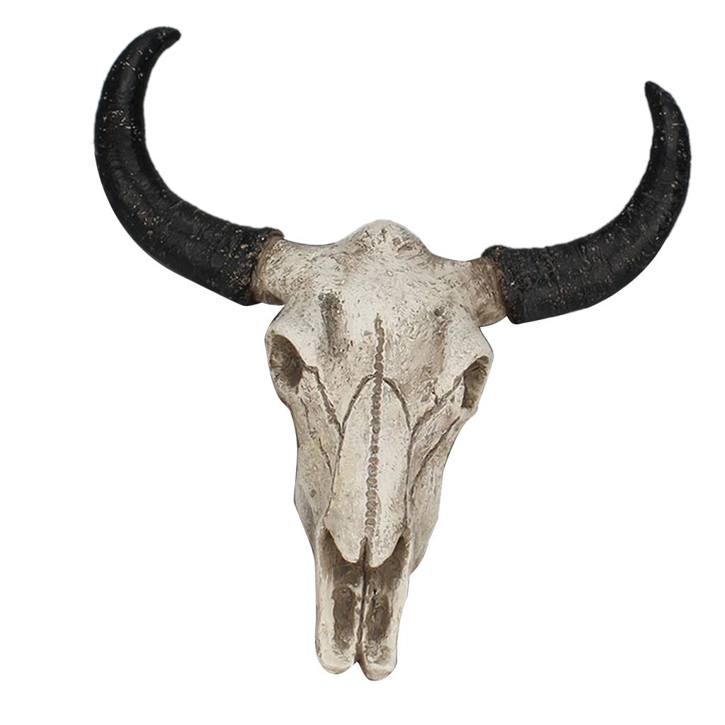 Resin Animal Head Wall Mount, Hanging Wall Sculpture Home Decor,Bull Head