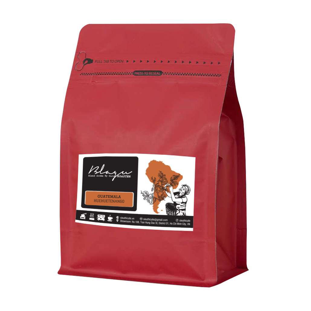 Cà phê Blagu hạt đã rang, Guatemala Huehuetenango, medium 250g -vị chua và hương vị trái cây riêng biệt.