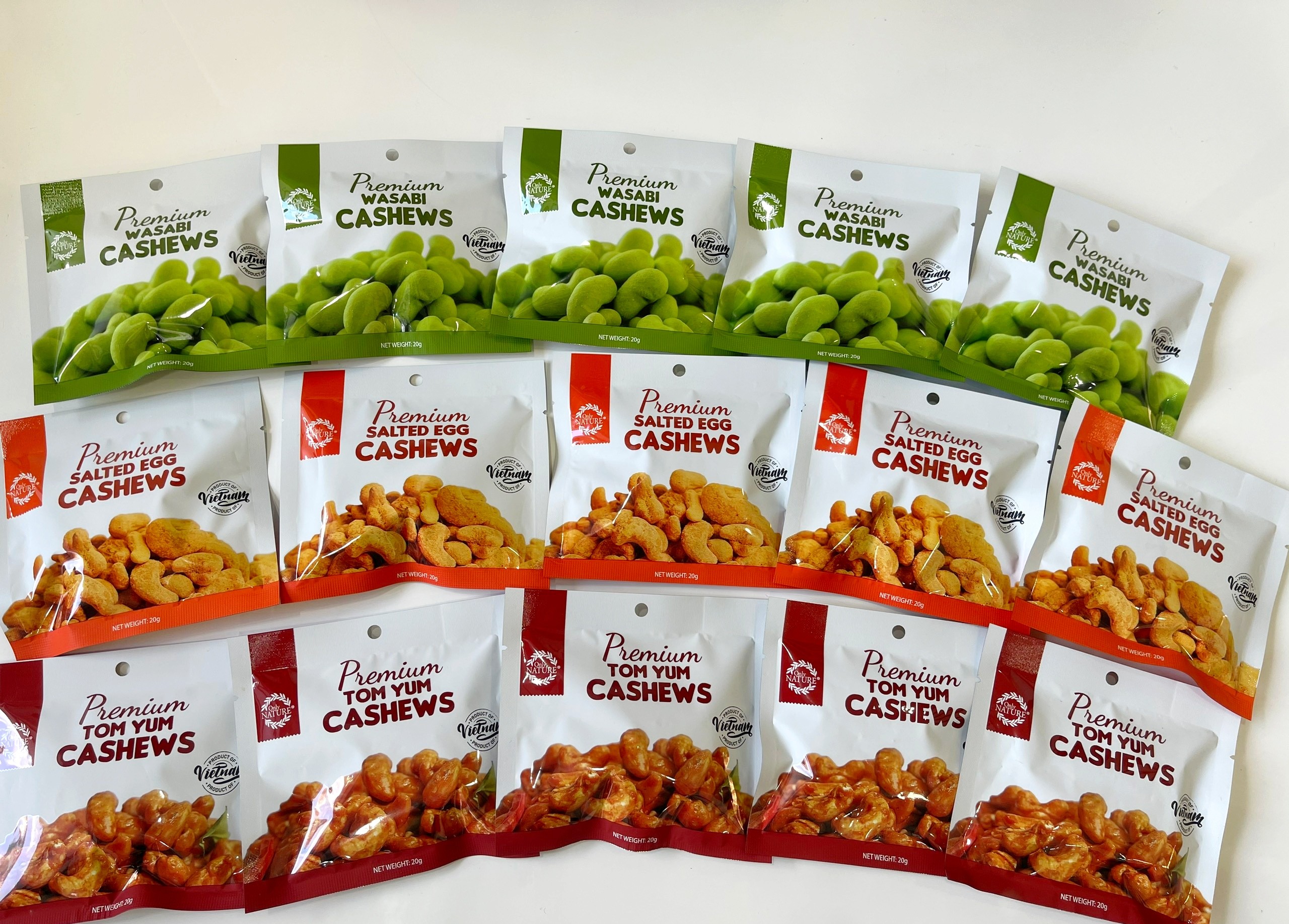 Hạt Điều Tom Yum Only Nature 20gr / Túi Hàng Việt Nam Xuất Khẩu
