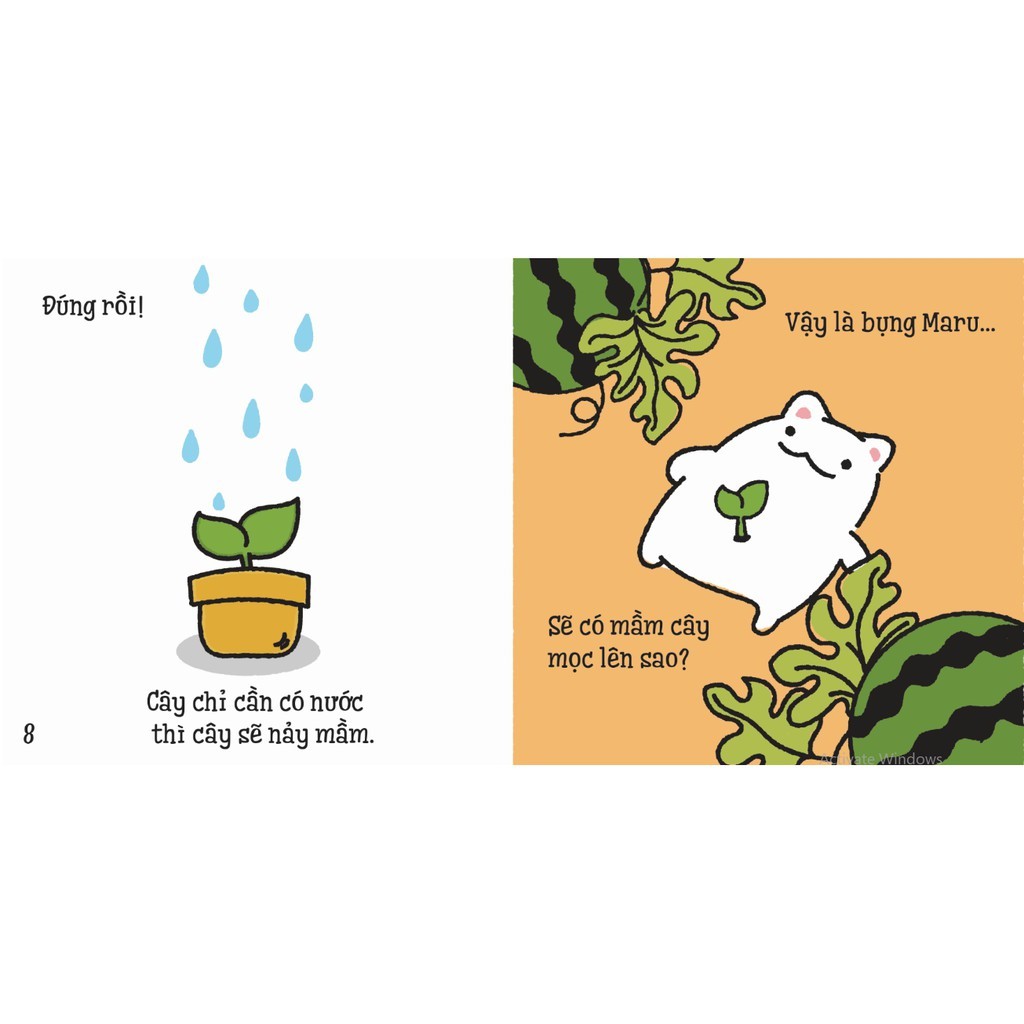 Sách Ehon - Những Mẩu Chuyện Vụn Vặt Của Maru - Maru Và Hạt Dưa Dành Cho Trẻ Từ 0 - 6 Tuổi