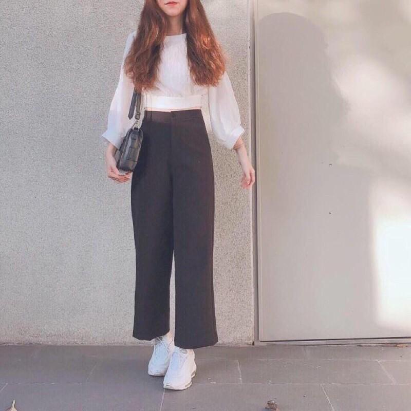 Áo croptop nơ lưng tay phồng (10 màu)