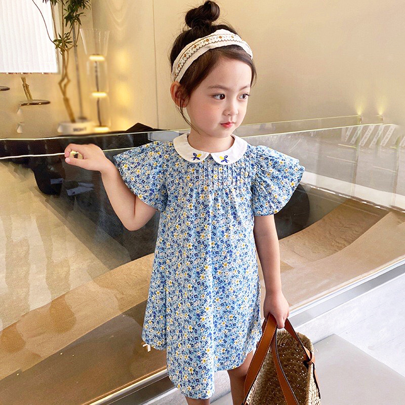 Váy hoa nhí cho bé gái, Đầm cho bé gái 7-28kg cánh tiên cổ thêu hoa siêu xinh – SD091