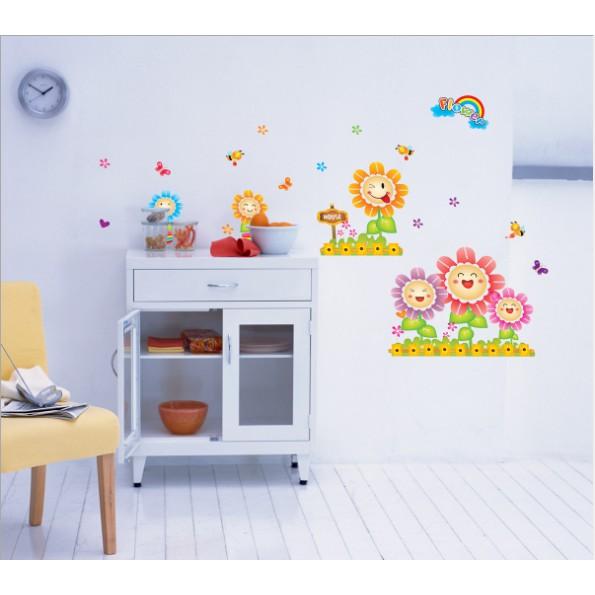 Decal trang trí hoa hướng dương vui vẻ