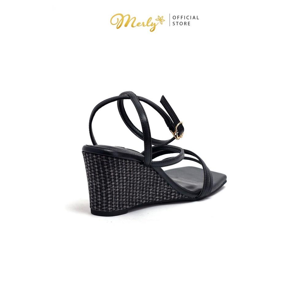 Giày Sandal Nữ Đê Xuồng Merly 1418, Sandal Nữ Big Size, Giày Đế Xuồng Cao gót