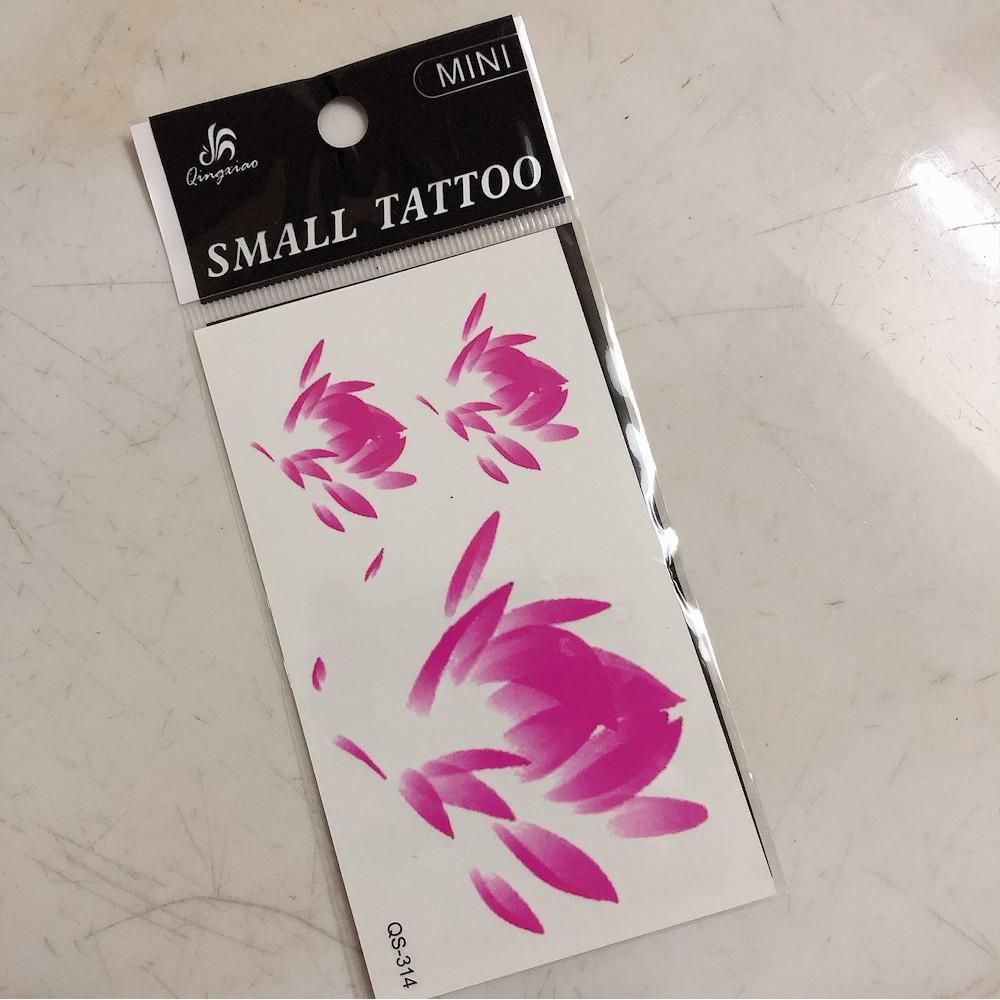 Hình xăm dán hoa sen hồng 10x6cm_ tặng đồng size khi mua từ 5 tấm