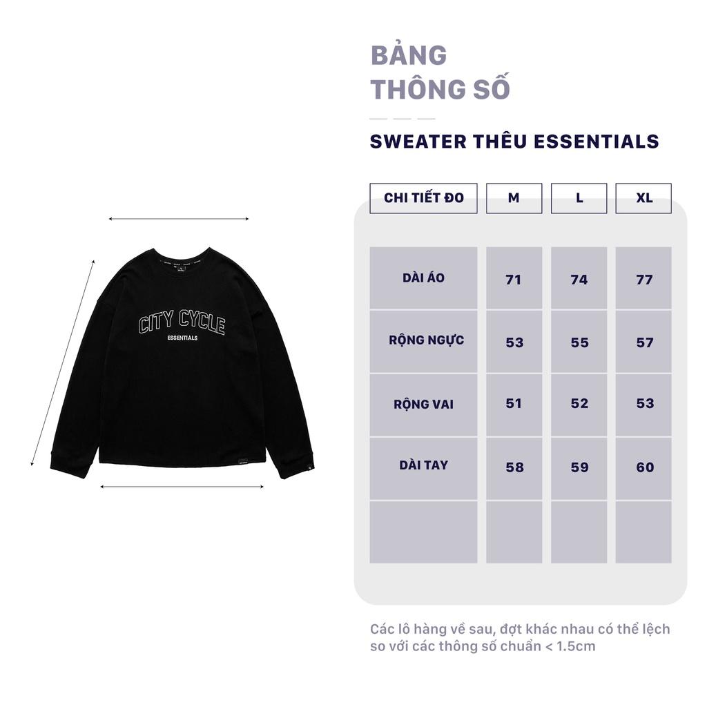 Áo sweater essentials bộ thêu City Cycle - áo sweater unisex chất tổ ong form rộng Local Brand