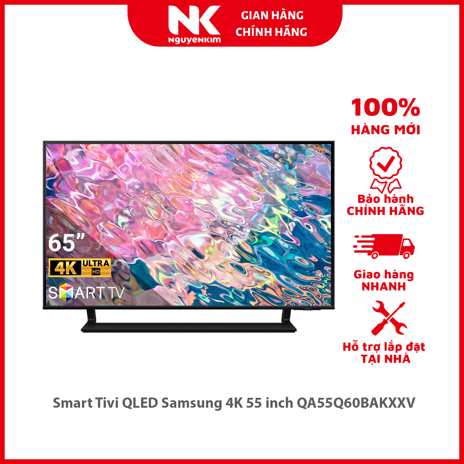 Smart Tivi QLED Samsung 4K 55 inch QA55Q60BAKXXV - Hàng chính hãng