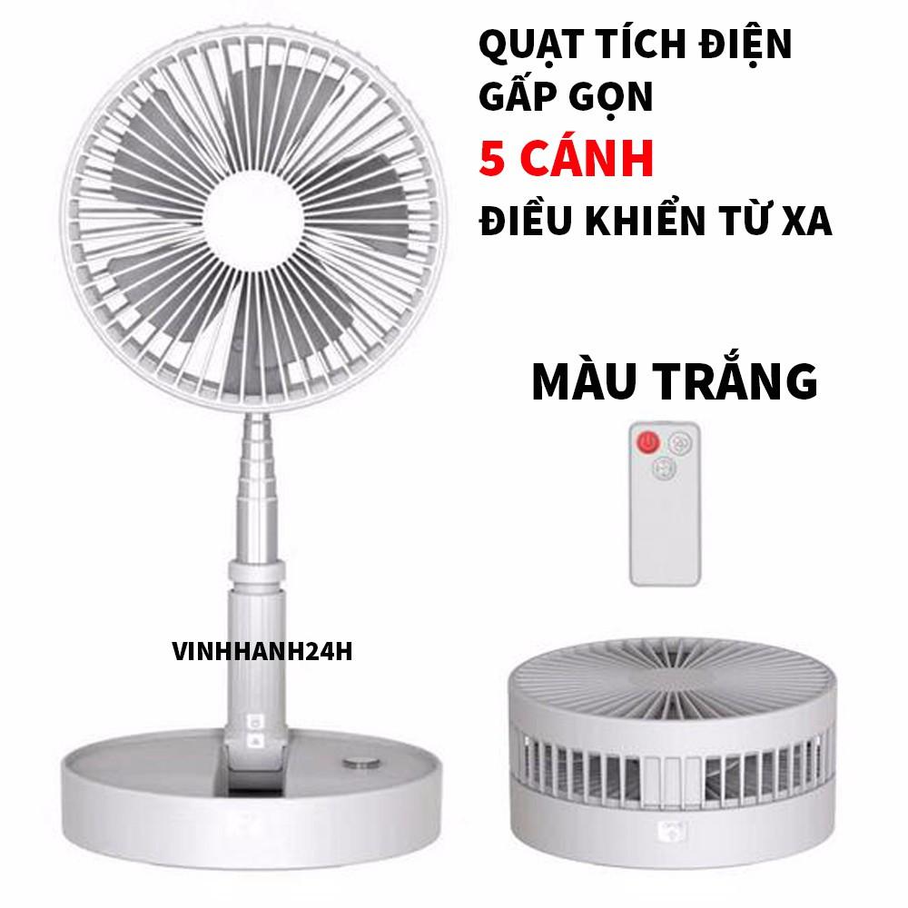 QUẠT TÍCH ĐIỆN - LOẠI 5 CÁNH – CÓ ĐIỀU KHIỂN TỪ XA – KÉO CAO - GẤP GỌN - PIN 7200MAH