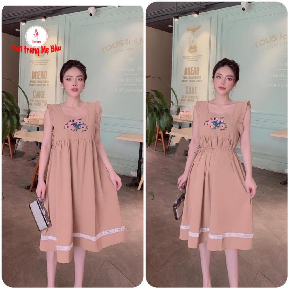 Váy bầu ba lỗ mùa hè hoa ngực .New 5 màu 45 -75kg