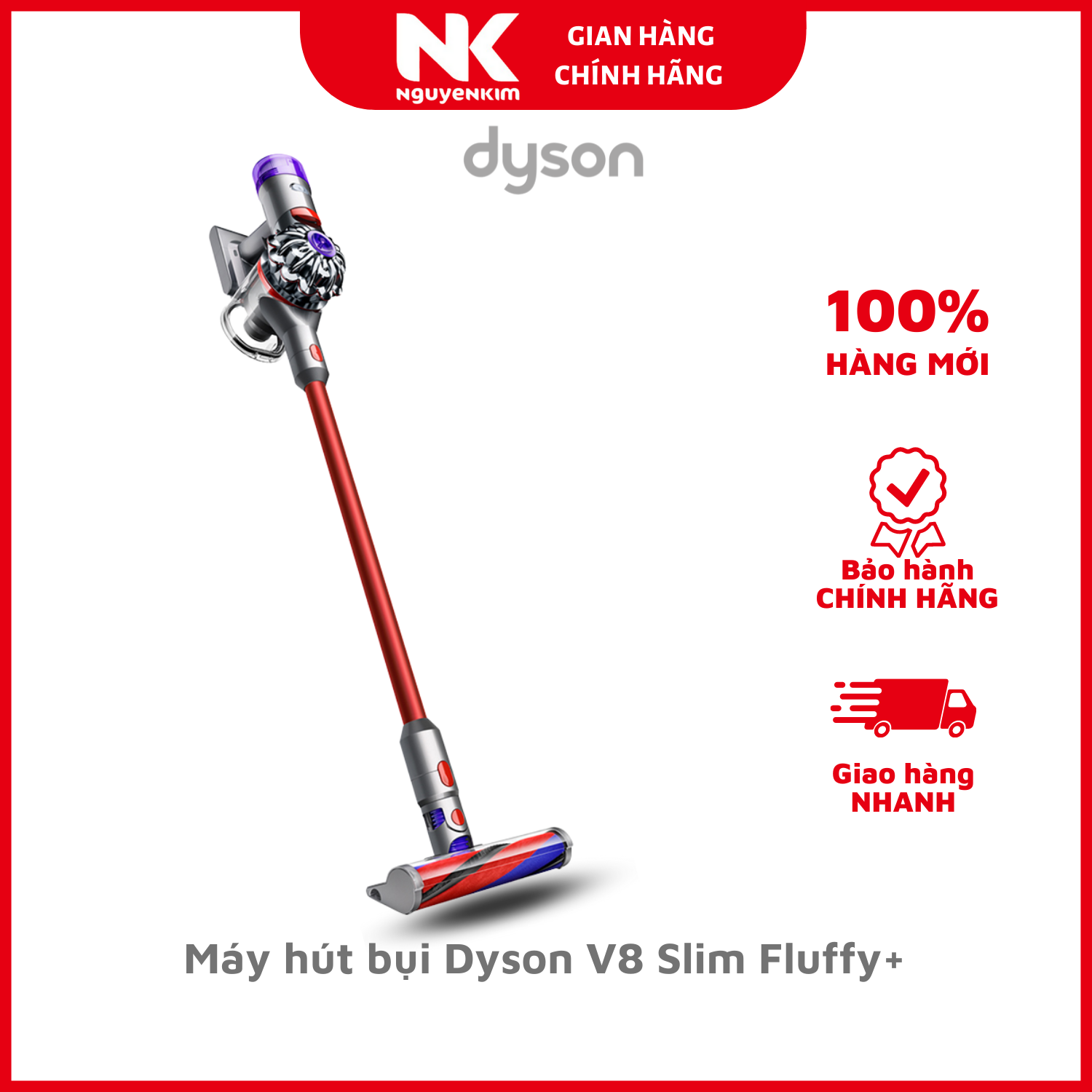 Máy hút bụi Dyson V8 Slim Fluffy+ - Hàng Chính Hãng