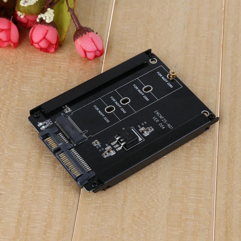Black Case CY B+M Socket 2 M.2 NGFF SSD to 2.5 SATA Adapter for 2230/2242/2260/2280mm M2 SSD